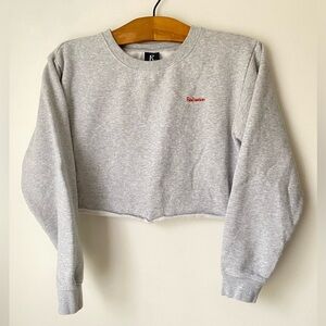 Realisation Par Sweatshirt Women’s Small Gray Cropped Long Sleeve Crewneck